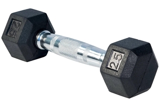 French Fitness Rubber Coated Hex Dumbbell 2.5 lbs - Single Image