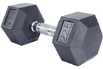 French Fitness Rubber Coated Hex Dumbbell 22.5 lbs - Single Image
