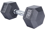 French Fitness Rubber Coated Hex Dumbbell 27.5 lbs - Single Image