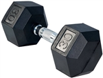 French Fitness Rubber Coated Hex Dumbbell 30 lbs - Single Image