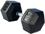 French Fitness Rubber Coated Hex Dumbbell 85 lbs - Single Image