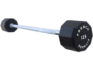 French Fitness Straight Urethane Barbell 125lbs - Single Image