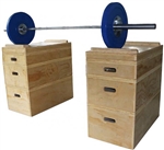 French Fitness Stackable Wood Jerk Blocks - Set of 8 Boxes Image