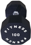 French Fitness Urethane 8 Sided Hex Dumbbell 100 lbs - Single Image
