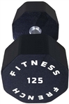 French Fitness Urethane 8 Sided Hex Dumbbell 125 lbs - Single Image