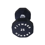 French Fitness Urethane 8 Sided Hex Dumbbell 25 lbs - Single Image