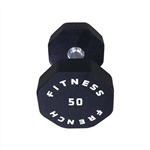 French Fitness Urethane 8 Sided Hex Dumbbell 50 bs - Single Image