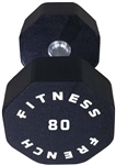 French Fitness Urethane 8 Sided Hex Dumbbell 80 lbs - Single Image