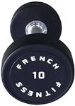 French Fitness Urethane Round Pro Style Dumbbell 10 lbs - Single Image