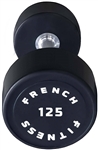 French Fitness Urethane Round Pro Style Dumbbell 125 lbs - Single Image