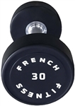 French Fitness Urethane Round Pro Style Dumbbell 30 lbs - Single Image