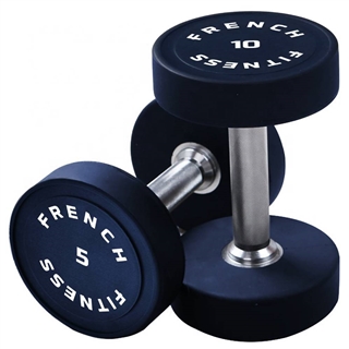 French Fitness Urethane Round Pro Style Dumbbell Set, 5-100 lbs Image