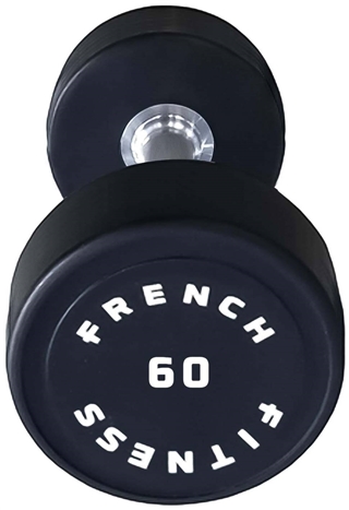French Fitness Urethane Round Pro Style Dumbbell  60 lbs - Single Image