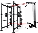 French Fitness R30-RE Commercial Power Rack w/Lat Pulldown / Low Row Image