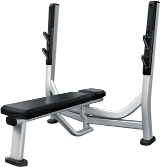 French Fitness FFS Silver Olympic Flat Bench Press Image