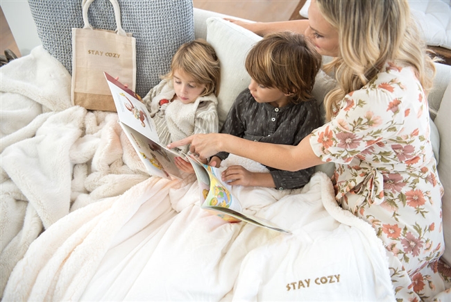 Molly Sims collaboration with Rachel Miriam featuring the Sparkle Collection Blanket