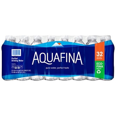 AquaFina Purified Bottled Water 16oz, 32 bottles