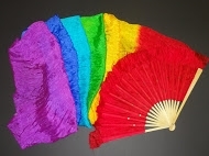 Designer Silk Fan Streamer - FIRE (Red/Orange/Yellow) - Left Hand