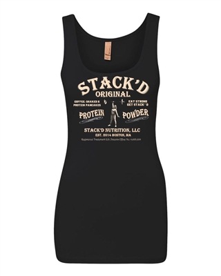 STACK'D Vintage Ladies Jersey Tank - Black
