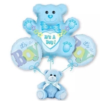 3 Balloons "It's a Boy" with bear