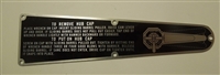 A2347P Wheel Wrench Instruction Plate