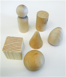 Wood geometric shapes clay modeling