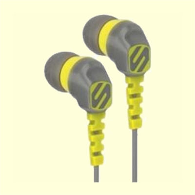 Noise Isolation Earbuds, Grey & Yellow