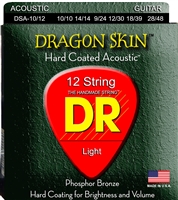 Dragon Skin Clear Coated Acoustic Guitar Strings 10-48 Lite 12-String