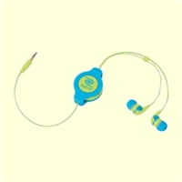 RETRAK Retractable Earbuds (Neon Blue/Yellow)