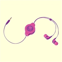 RETRAK Retractable Earbuds (Neon Pink/Purple)