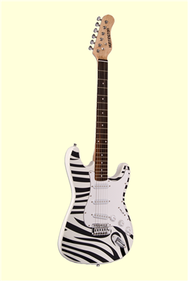 Huntington GE139 Outlaw Solid Body S-Type Electric Guitar - Zebra