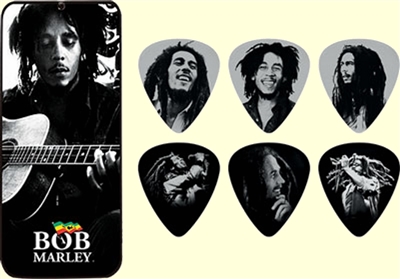 Bob Marley (Silver Portrait) Guitar Pick Set MAR1002HF