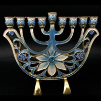 1063-B- Menorah, jeweled  6.5"