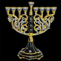 1080- Menorah, jeweled,  6.75"