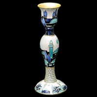 1134- Candlestick, jeweled, 6" SINGLE