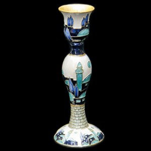 1134- Candlestick, jeweled, 6" SINGLE