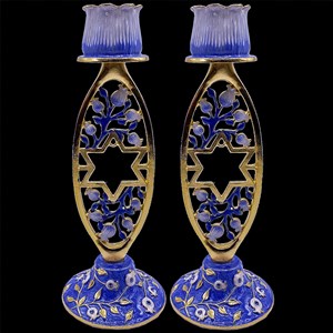 1142- Candlesticks, "Gold Star", 7.25" PAIR