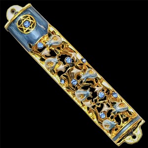 1217- Mezuzah Case, jeweled, small