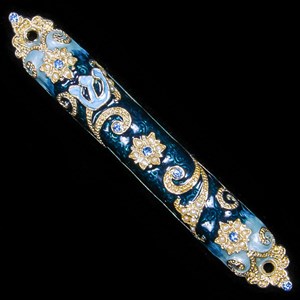 1228- Mezuzah Case, jeweled, small