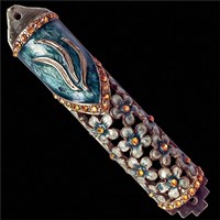 1247- Mezuzah Case, jeweled, small