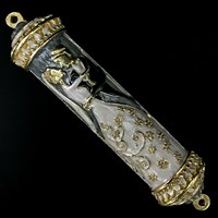 1277- Mezuzah Case, "Bride & Groom", small