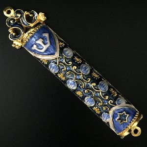 1280- Mezuzah Case, jeweled,small