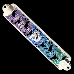 1289- Mezuzah Case, jeweled, medium