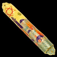 1296- Mezuzah Case,"Jerusalem", large