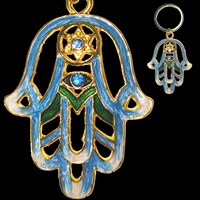 1450- Hamsa Keychain-blue