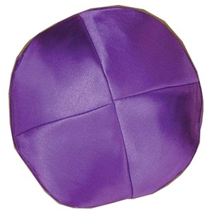 0781-PU-M- Kippah - Satin, Purple, Medium