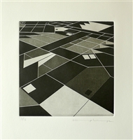 Marjorie Plenge, Swiss (1972- ) Flat City, 2014, Aquatint