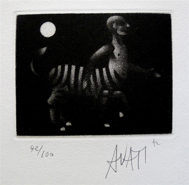 Mario Avati, French (1921 - 2009),  Mezzotint, Horse