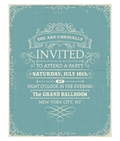 Vintage Blue Invitation