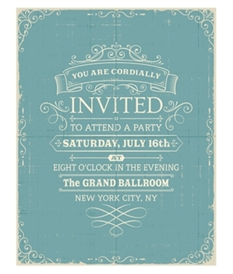 Vintage Blue Invitation